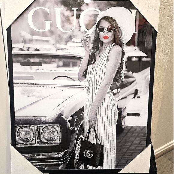At Home Gucci Luxury Glam Shop Framed Wall Decor